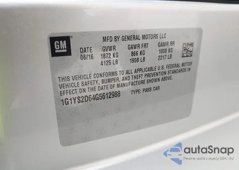 2016 Chevrolet Corvette Z06 из США, поврежденный, VIN 1G1YS2D64G5612988